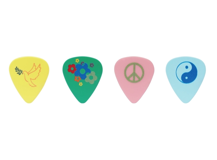 D'Andrea Cool Plecs 351 Peace & Love 0,96 Heavy, Assortert plekter 12-pakning 