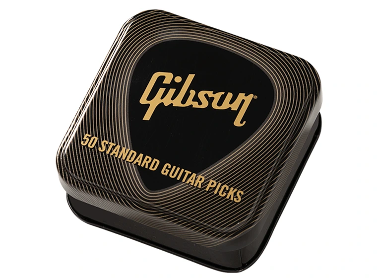 Gibson S&A Standard Pick Tin 50 pcs., Black, Medium 