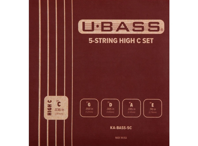Kala U-Bass Roundwound String Set 5-String, High C 