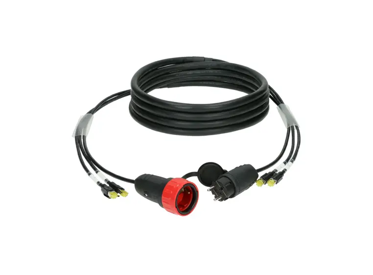 Klotz H1R88RX015 CAT7/Power Hybridkabel 2x RJ45 + Schuko, 15 meter 