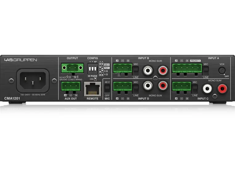 Lab Gruppen CMA1201 120W Commercial Mixer Amplifier 