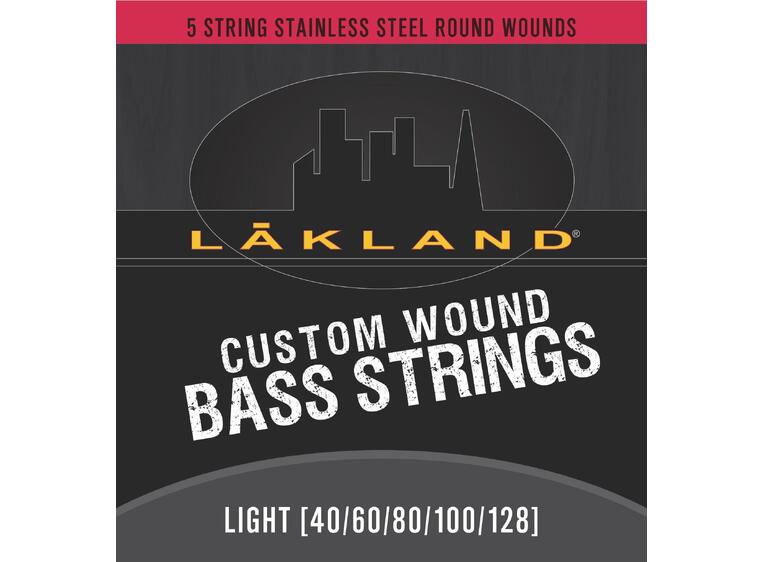 Lakland Custom Wound Stainless Steel (040-128) 5-String, Light