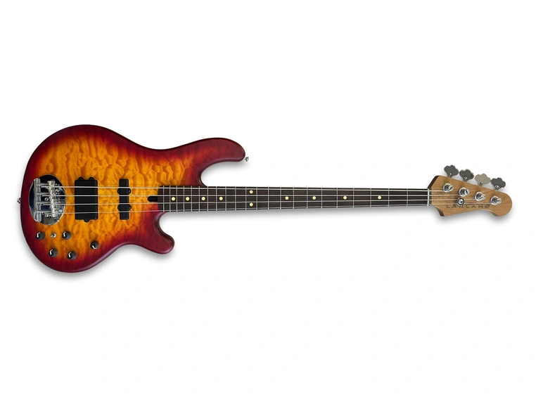 Lakland Skyline 44-02 Deluxe Bass 4-Str Quilted Maple Top, Cherry Burst Satin 
