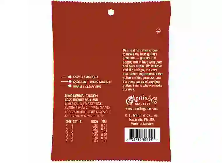 Martin Guitar M260 Classical Nylon (028-043) Ball end Normal tension 