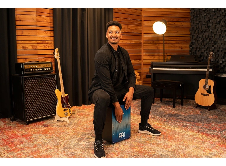 Meinl MCAJ100BK-PBF Headliner Snare Cajon Black - Pacific Blue Fade 