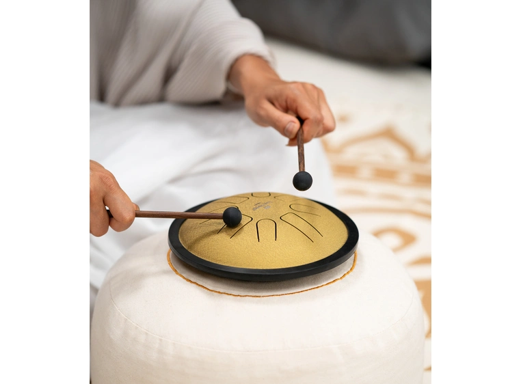 Meinl Sonic Energy SSTD3G Small Steel Tongue Drum, C Minor, Gold 