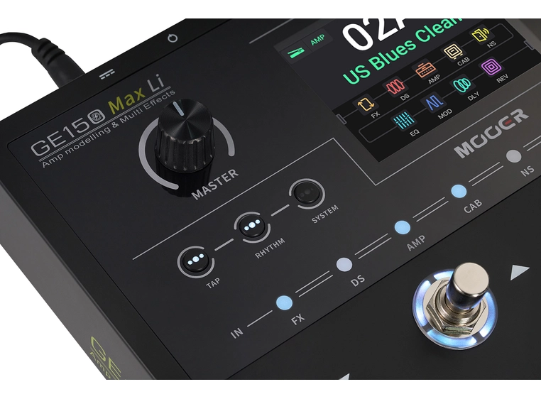 Mooer GE150 Max LI Multi Effects Pedal, w. Battery 