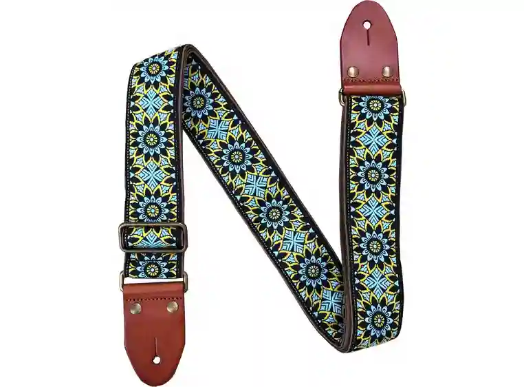 Profile GT43 Woven Guitar Strap Leather ends 