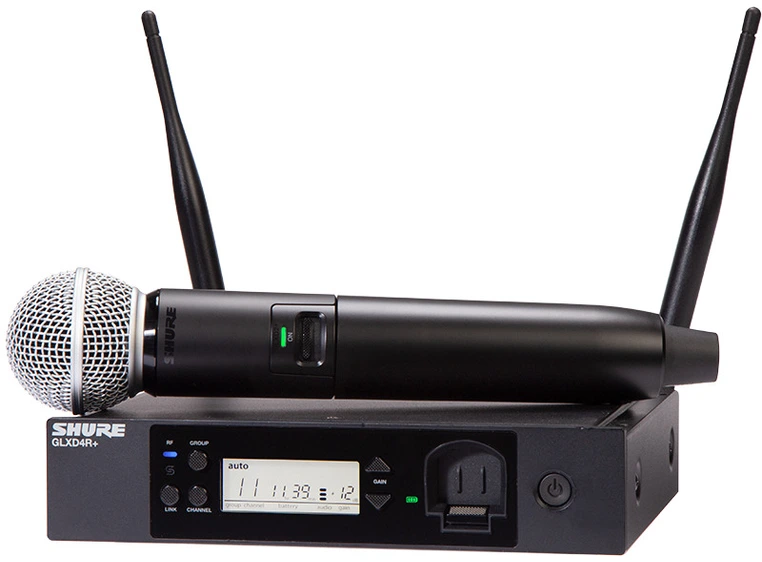 Shure GLXD24R+ Vokalsystem med SM58 2.4 / 5.8 GHz Rackmonterbar 