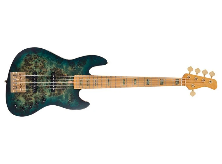 Sire Marcus Miller V10-5 Poplar burl Transparent green satin 