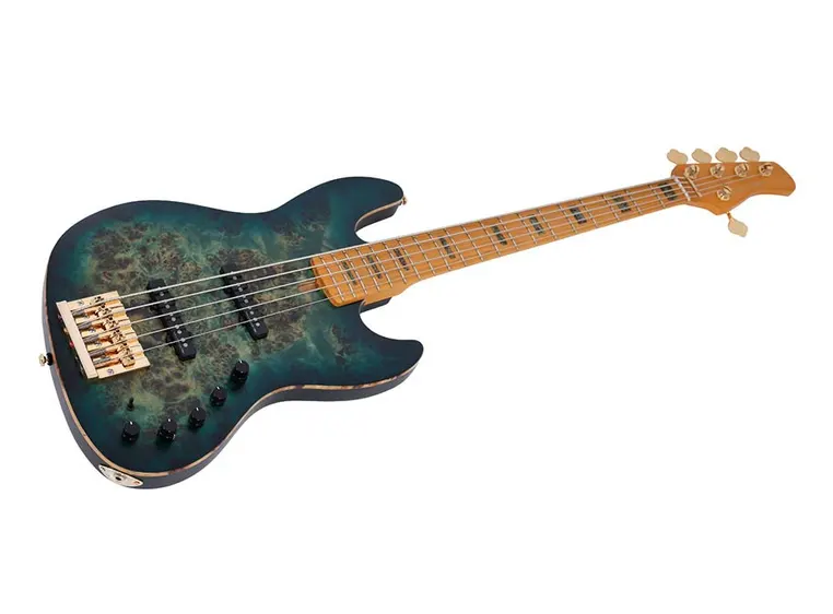 Sire Marcus Miller V10-5 Poplar burl Transparent green satin 