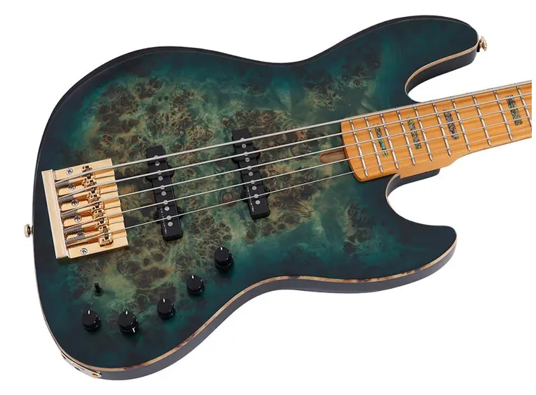 Sire Marcus Miller V10-5 Poplar burl Transparent green satin 