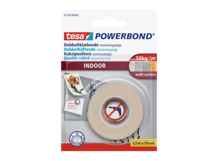 TESA 55741 Monteringstape, innendørs 19mm x 5m, 