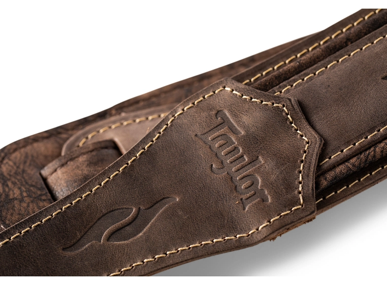 Taylor Element Strap Dark Brown Distress Leather, 2.5" 