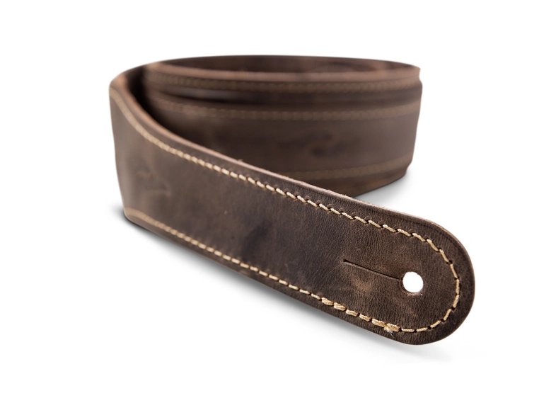 Taylor Element Strap Dark Brown Distress Leather, 2.5" 