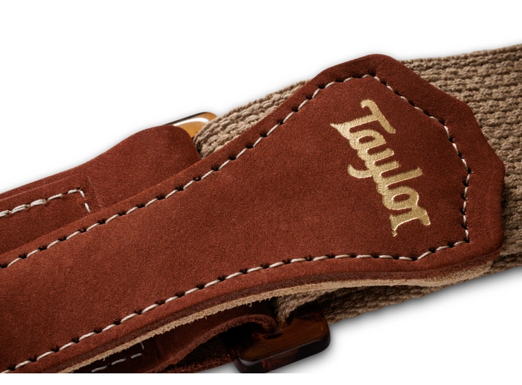 Taylor GS Mini Strap, Tan Cotton 2", Amber Buckle 