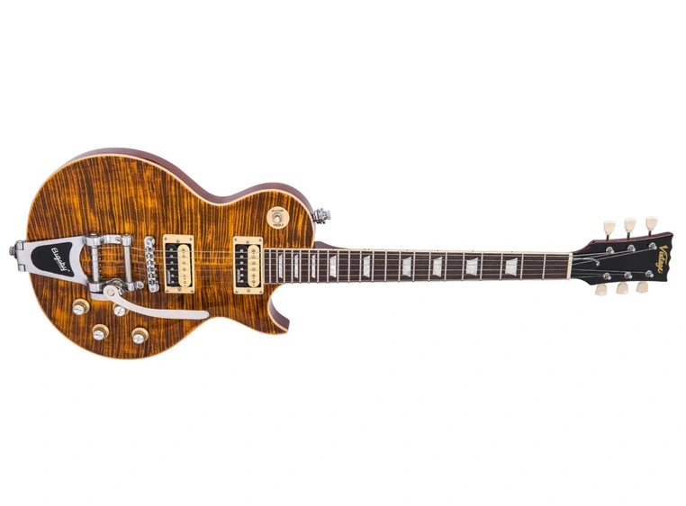 Vintage V100 Amber Flamed Maple Bigsby 