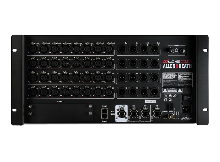 Allen & Heath dLive C Class CDM32 MixRack - 128 x 64 I/O, 32/16 socket 