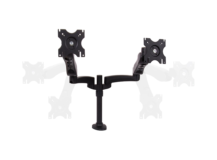 B-Tech BT7384/B Full Motion Twin Screen Desk Mount, Black 