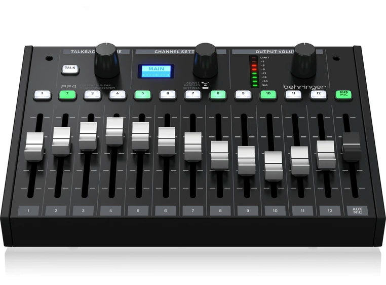 Behringer P24 Personal Monitor Mixer 13 stereo ch, 60mm faders 
