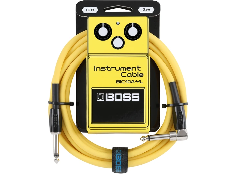 Boss BIC-10A-YL 3m instrumentkabel Vinklet/rett 1/4" jack, yellow 
