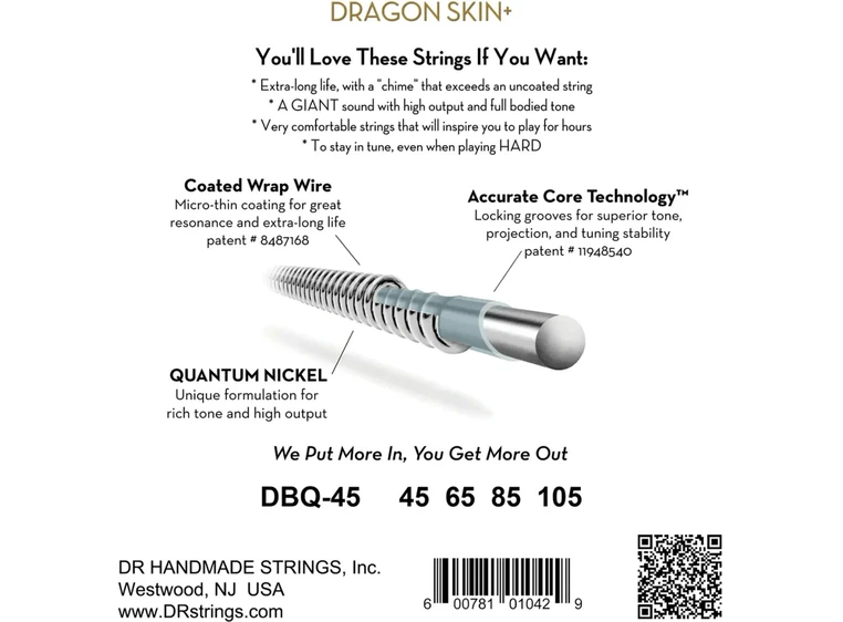 DR Strings DBQ-45 Dragon skin+ (045-105) 