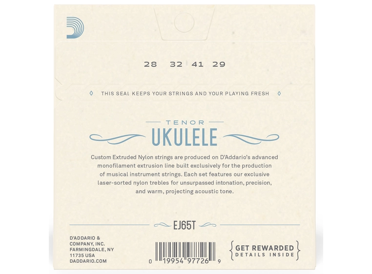 D'Addario EJ65T Strengesett Ukulele Tenor Pro Arté 
