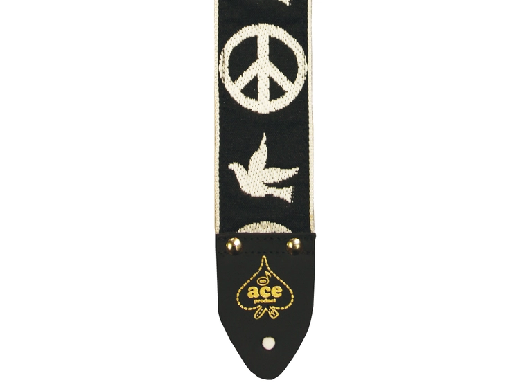 D'Andrea Ace 2" Vintage Reissue Strap Peace - Dove, Black 