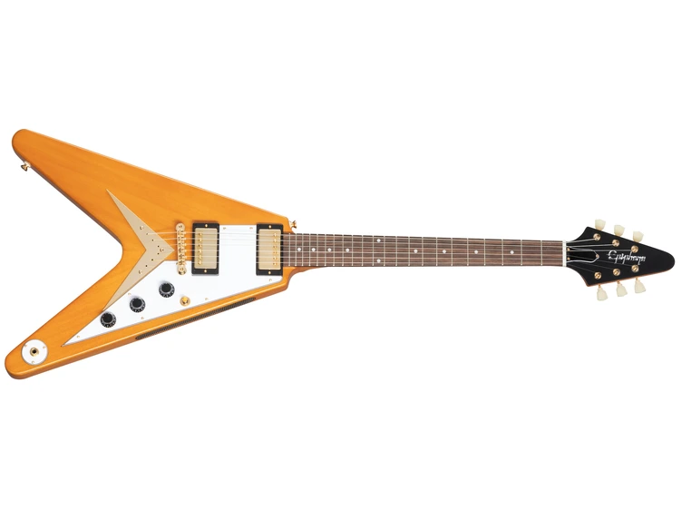 Epiphone 1958 Korina Flying V White Pickguard incl Case 