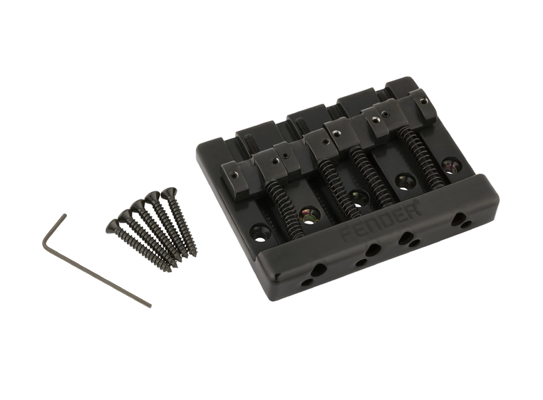 Fender HiMass 4-String Bass Bridge Assembly With Zinc Saddles, Black 