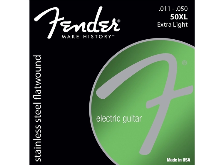 Fender Stainless Flatwounds (50XL) (011-050) Stainless Steel Ball End 