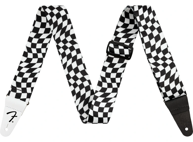 Fender Wavy Checkerboard Polyester Strap Black/White 
