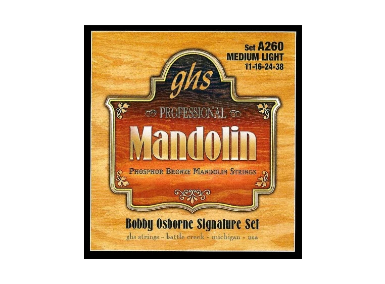 GHS A260 Phosphor Bronze Mandolin (011-038) Bobby Osborne signature set 