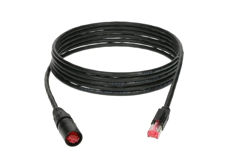Klotz RAMCAT5E SF/UTP EtherCON NE8MC/RJ45 PVC Patch Blk 5m 