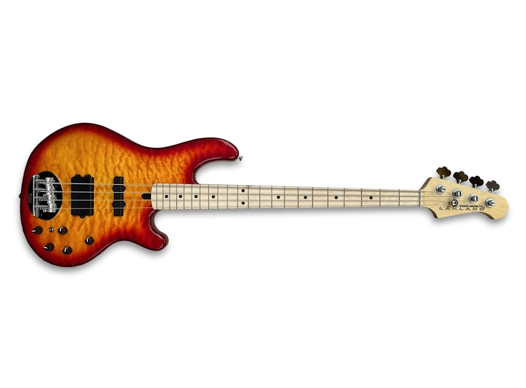 Lakland Skyline 44-02 Deluxe Bass 4-Str Quilted Maple Top, Cherry Sunburst Gloss 