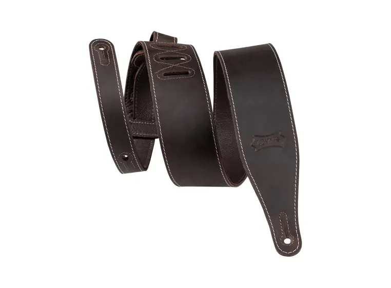 Levy's M17BAS-DBR 2.5” Wide Butter Leather Guitar Strap - Dark Brown 