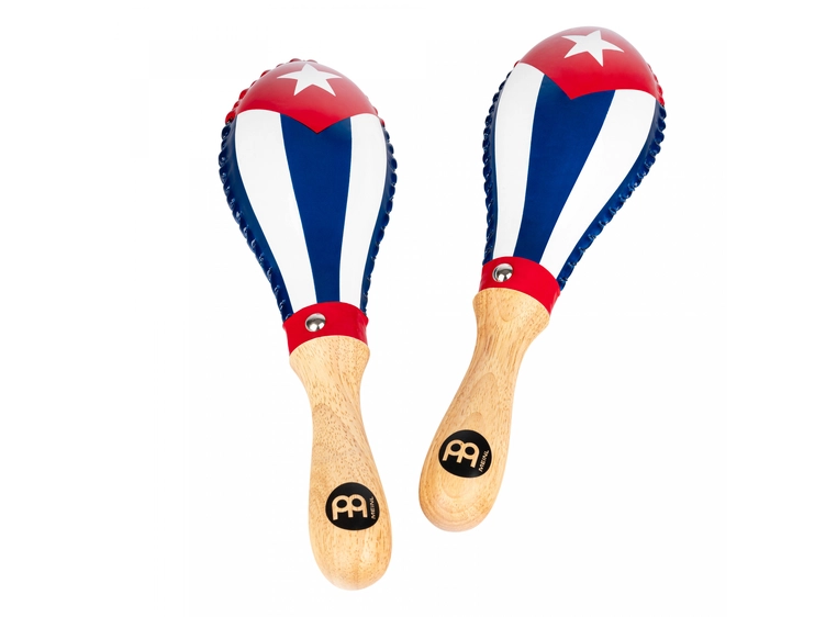 Meinl MSM3CU Maracas Rawhide Traditional Cuba Flag 