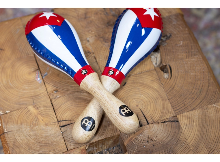 Meinl MSM3CU Maracas Rawhide Traditional Cuba Flag 
