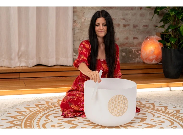 Meinl PCSB16FOL Crystal Singing Bowl Tuned 16", Flower of Life 