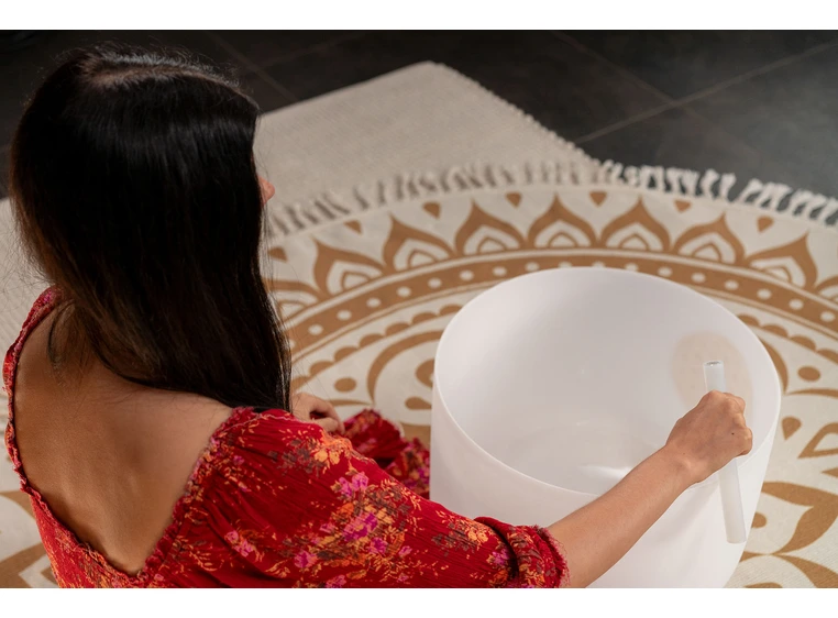 Meinl PCSB16FOL Crystal Singing Bowl Tuned 16", Flower of Life 