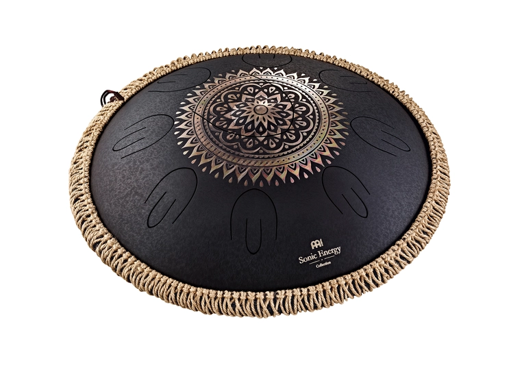 Meinl Sonic Energy OSTD1BKE Octave Steel Tongue Drum, D Kurd, Engr. Floral. Black 