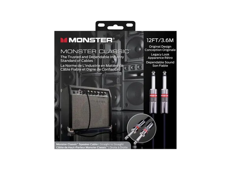 Monster Classic 12 ft. straight 1/4" plugs (600494) 