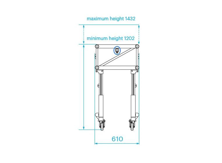 PROLYTE S36PRA-T Prerigg rør 305cm, Alu, Ø50x5, For Prt2, Inkl Feste 