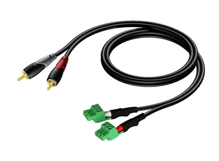 Procab CLA832 2xRCA 2xTerm Blo 3pin 1,5m 