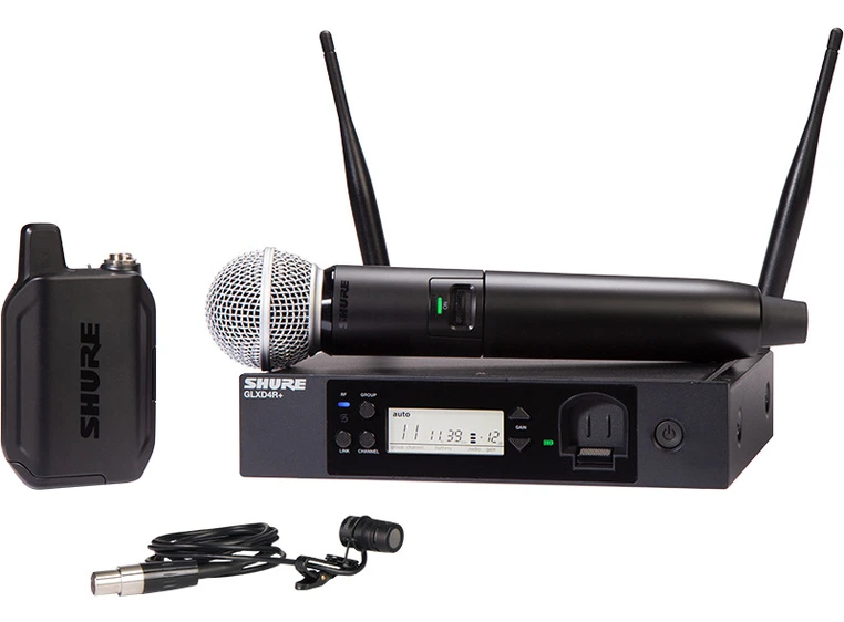 Shure GLXD124R+/85/SM58 Kombisystem 2.4 / 5.8 GHz Rackmonterbar 