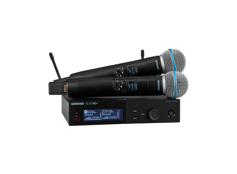 Shure SLXD24D+ Handheld System 2xBeta58A G65 (470-606MHz) 