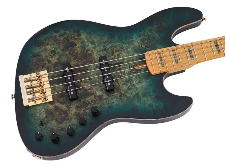 Sire Marcus Miller V10-4 Poplar burl Transparent green satin 