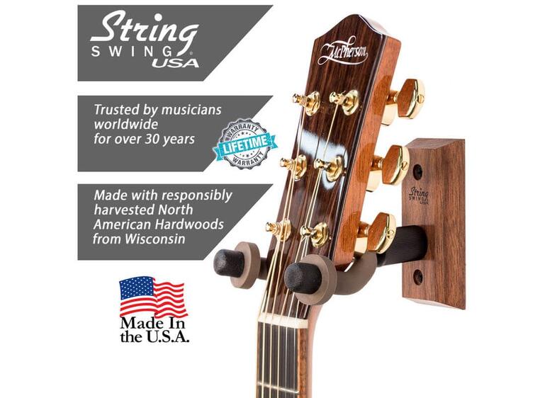 String Swing CC01 BW veggfeste for gitar black walnut