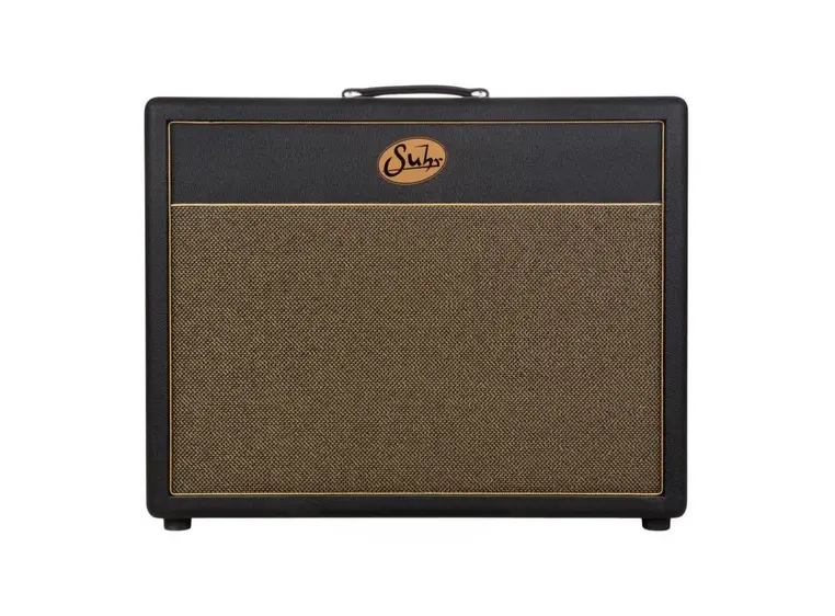 Suhr 2x12 Deep Gitarkabinett Gold Grill. No speaker. Black tolex 