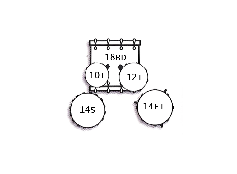 Tamburo TB FORMULA18GBSK Formula-sett 10T12T14FT14SD18BD Gold Black Sparkle 